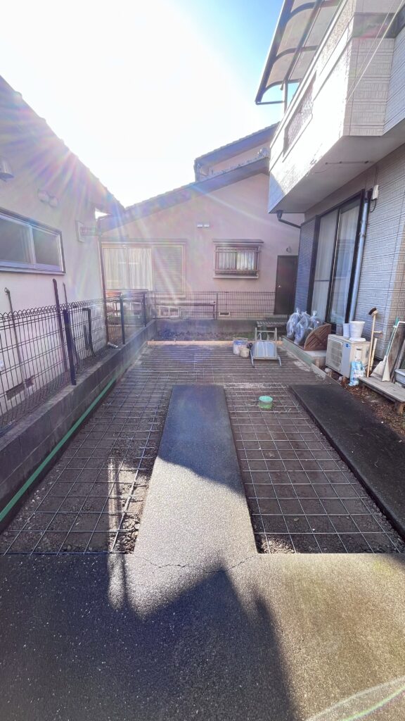 ワイヤーメッシュ　コンクリート打設前